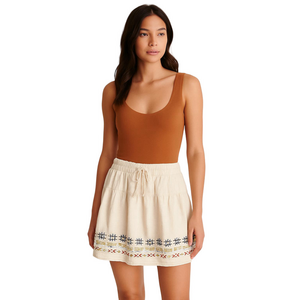 WOOLRICH Outside Air Eco Rich Embroidered Linen Blend Skort Size Large